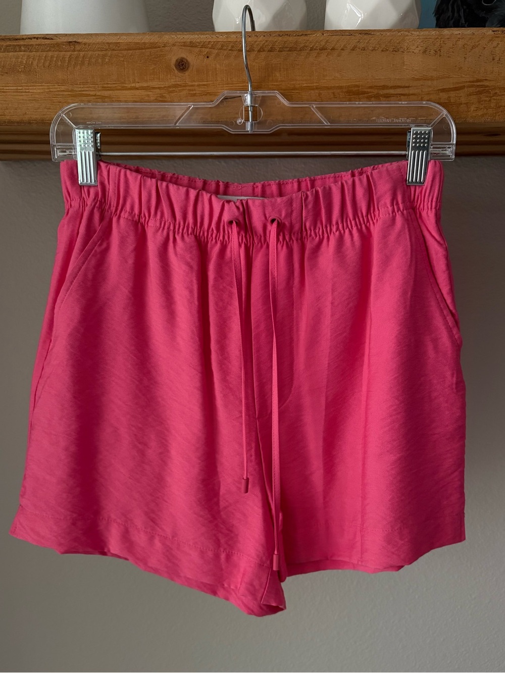Women’s Pink Elastic-Waist Drawstring Shorts